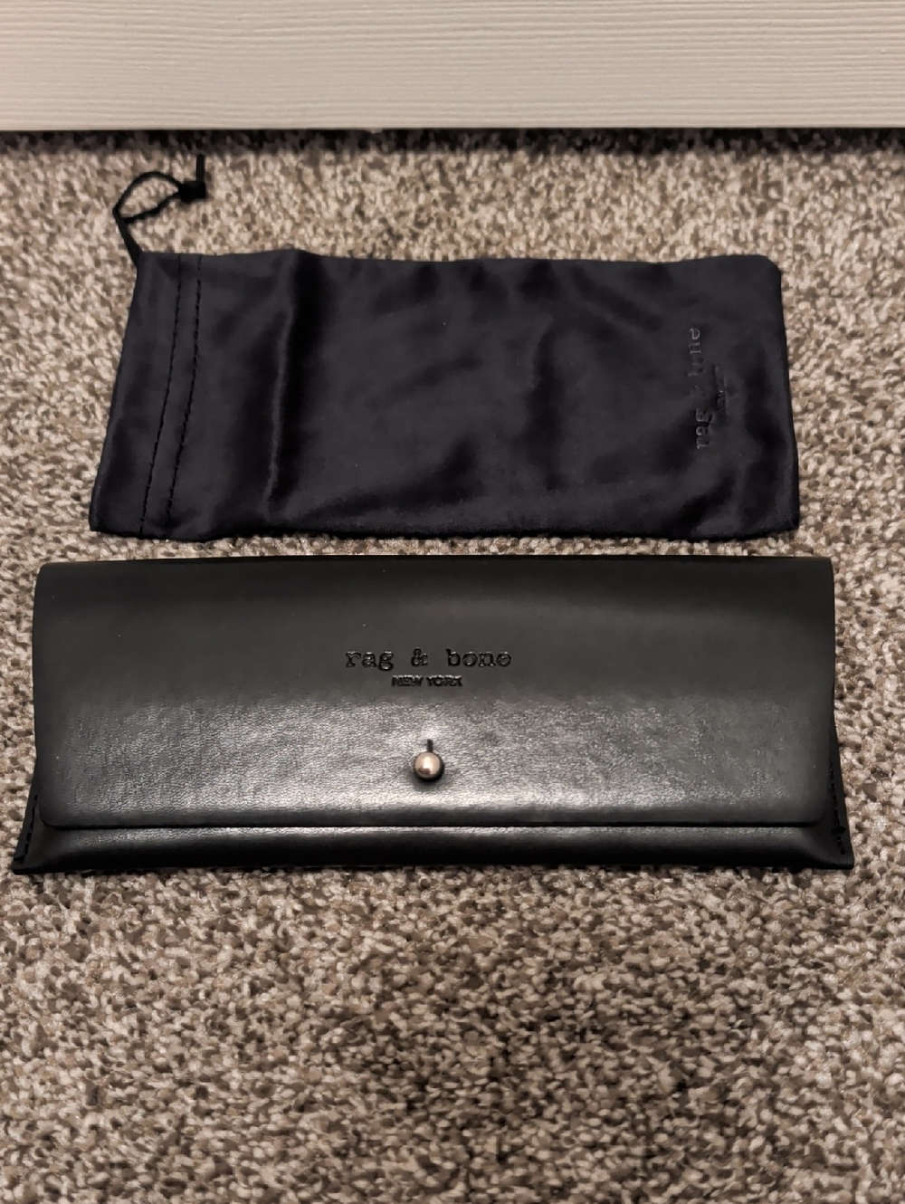 Rag & Bone Black Leather Glasses Case